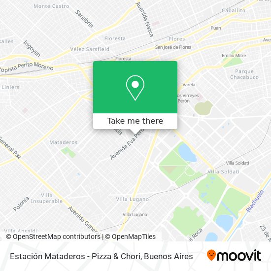Mapa de Estación Mataderos - Pizza & Chori