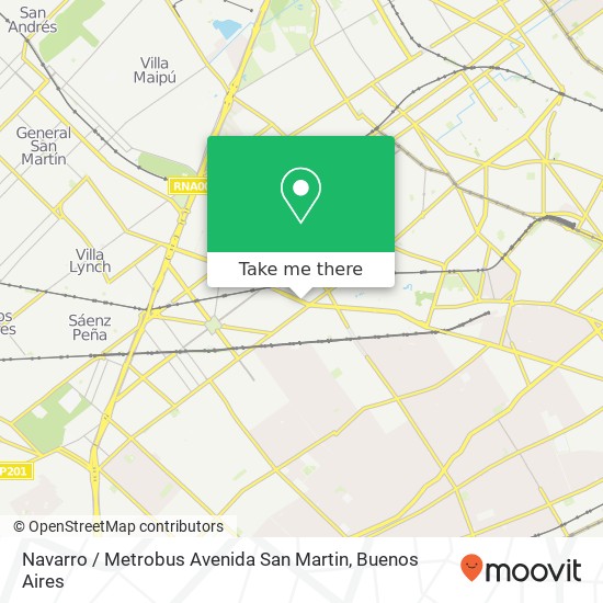 Navarro / Metrobus Avenida San Martin map