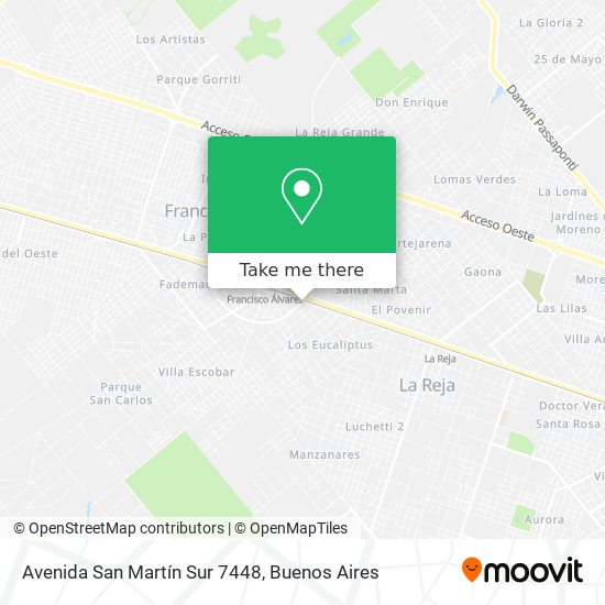 Avenida San Martín Sur 7448 map