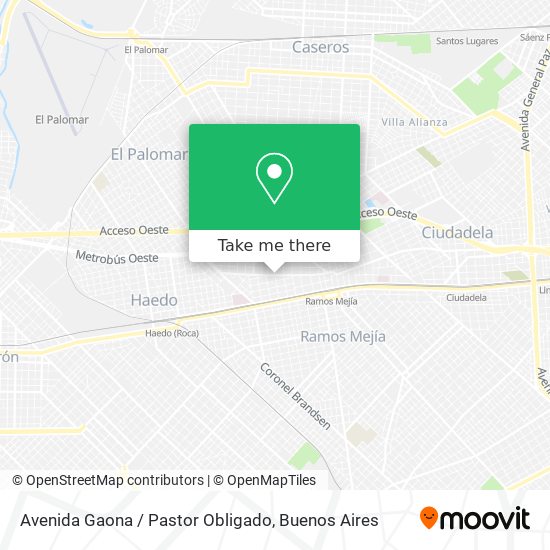 Avenida Gaona / Pastor Obligado map