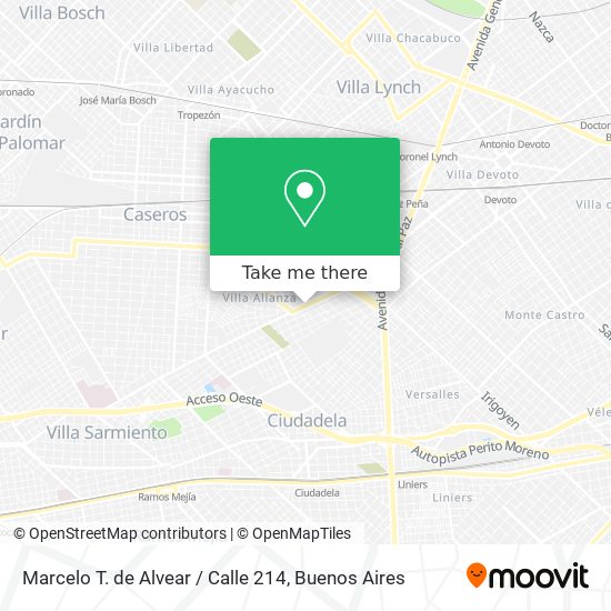 Marcelo T. de Alvear / Calle 214 map