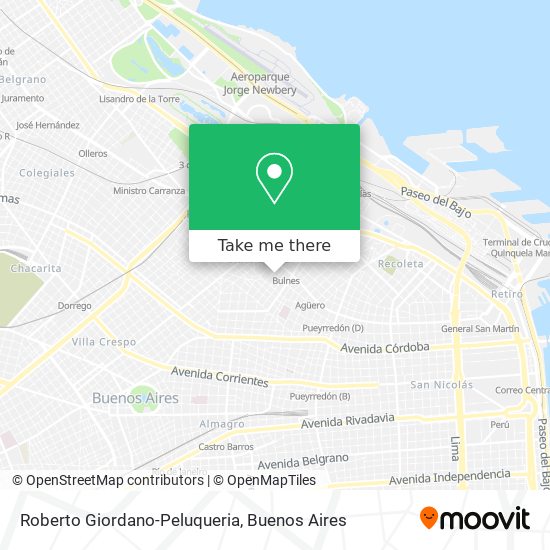 Mapa de Roberto Giordano-Peluqueria