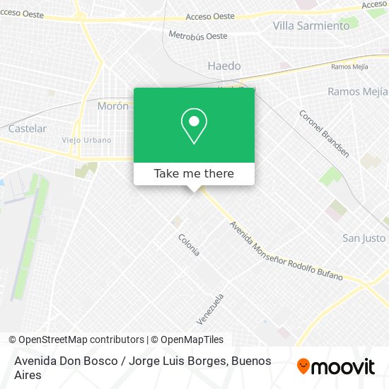 Avenida Don Bosco / Jorge Luis Borges map