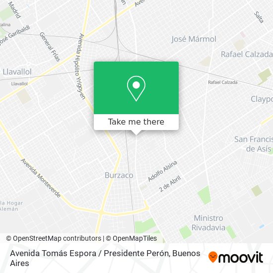 Mapa de Avenida Tomás Espora / Presidente Perón