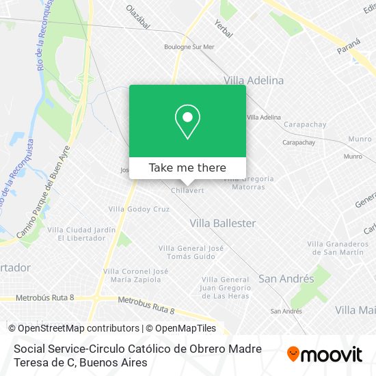 Social Service-Circulo Católico de Obrero Madre Teresa de C map