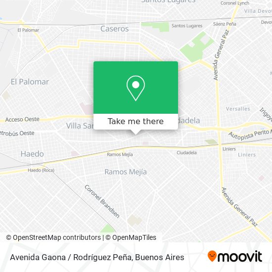 Avenida Gaona / Rodríguez Peña map