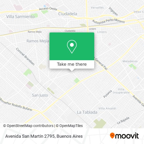 Avenida San Martín 2795 map