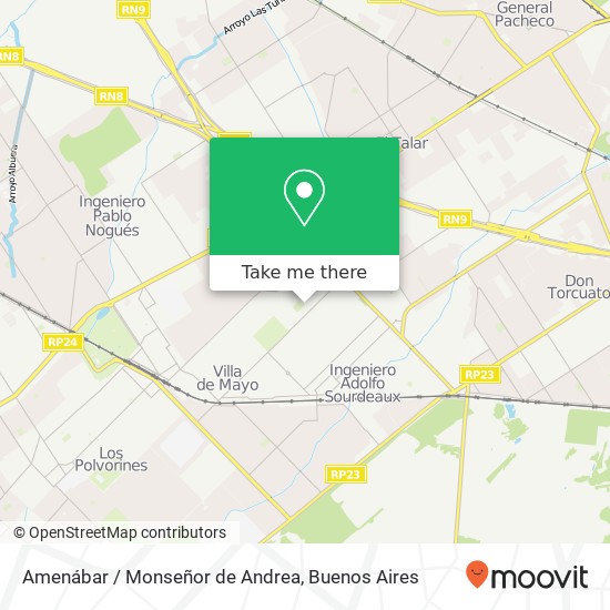 Amenábar / Monseñor de Andrea map