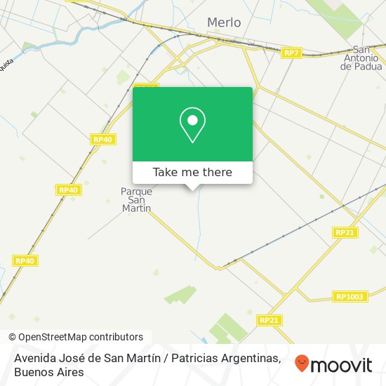 Avenida José de San Martín / Patricias Argentinas map