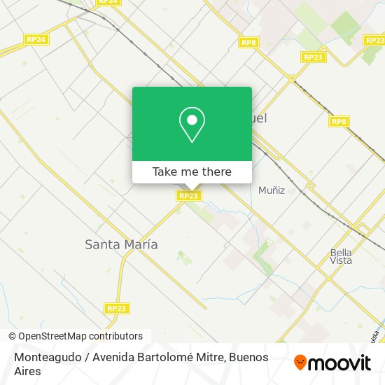 Mapa de Monteagudo / Avenida Bartolomé Mitre