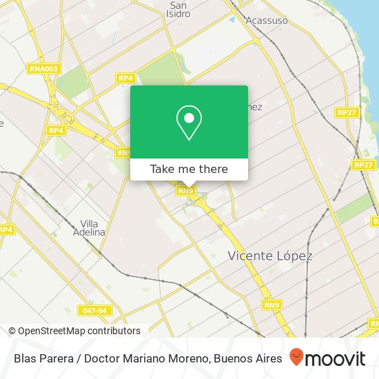 Blas Parera / Doctor Mariano Moreno map