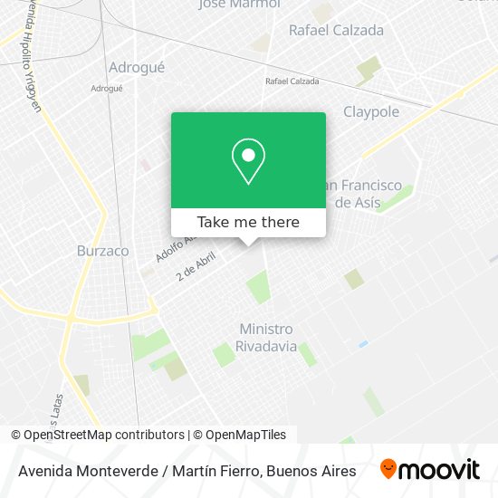 Avenida Monteverde / Martín Fierro map