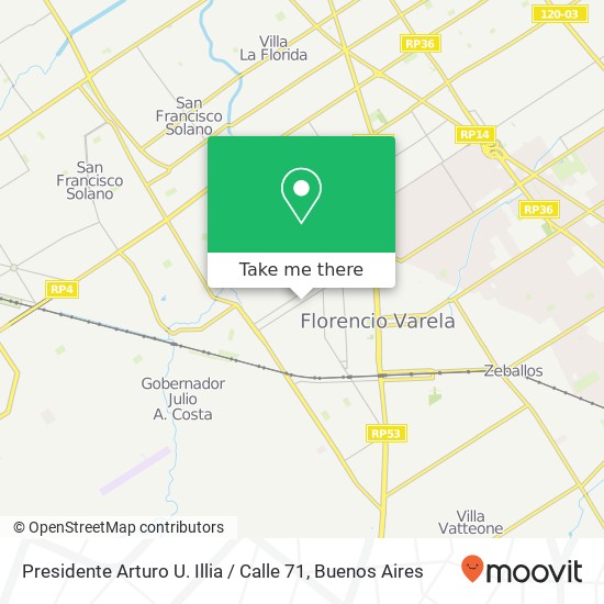 Presidente Arturo U. Illia / Calle 71 map