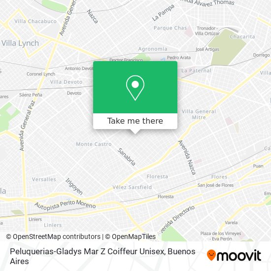 Peluquerias-Gladys Mar Z Coiffeur Unisex map