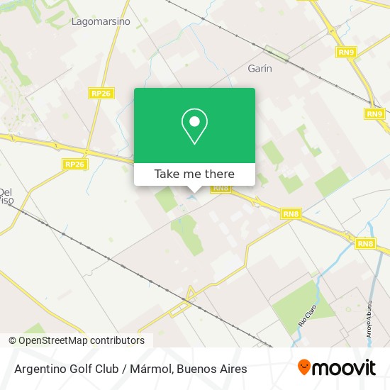 Argentino Golf Club / Mármol map