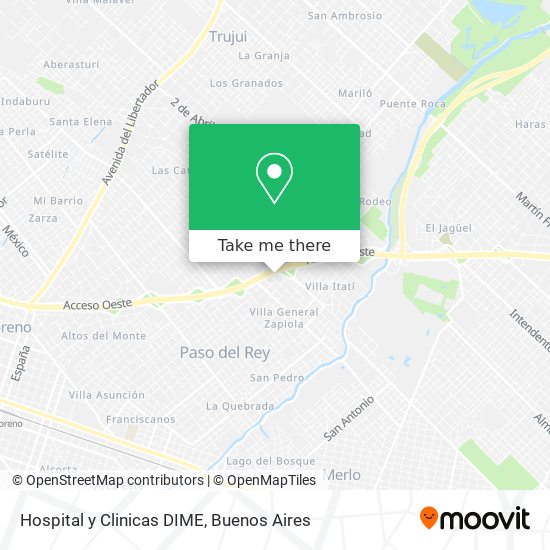 Hospital y Clinicas DIME map