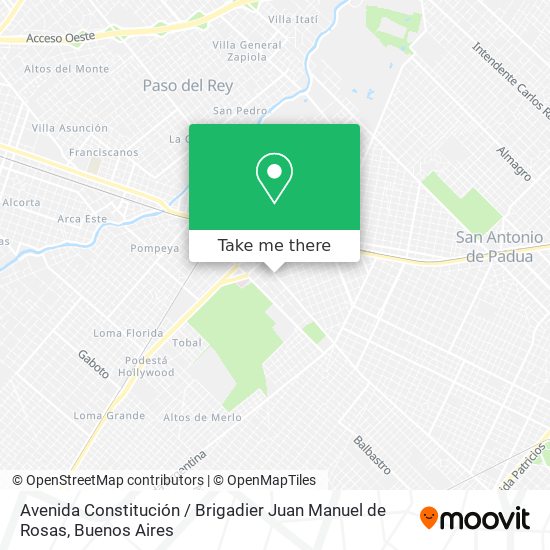 Avenida Constitución / Brigadier Juan Manuel de Rosas map