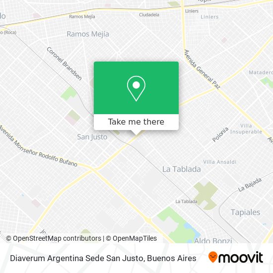 Diaverum Argentina Sede San Justo map
