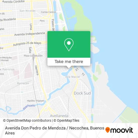 Mapa de Avenida Don Pedro de Mendoza / Necochea