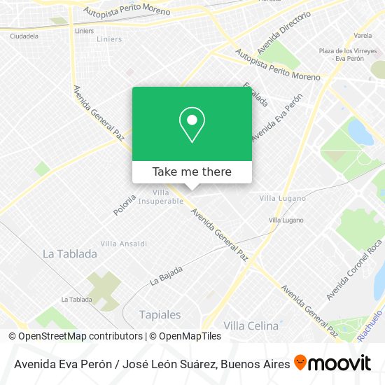 Mapa de Avenida Eva Perón / José León Suárez