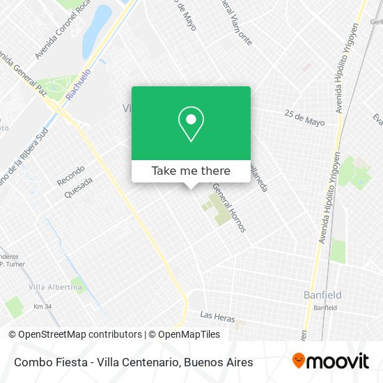 Combo Fiesta - Villa Centenario map