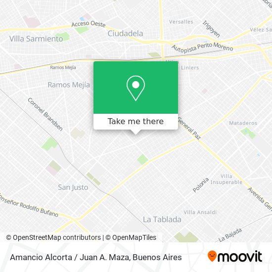 Amancio Alcorta / Juan A. Maza map