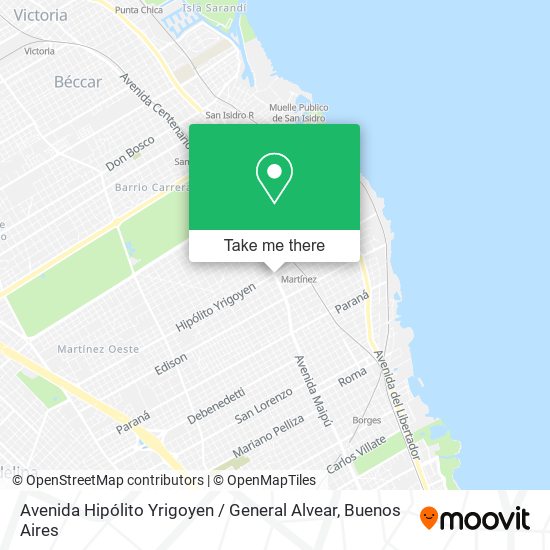 Mapa de Avenida Hipólito Yrigoyen / General Alvear