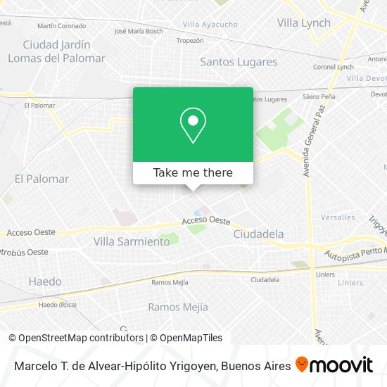 Mapa de Marcelo T. de Alvear-Hipólito Yrigoyen