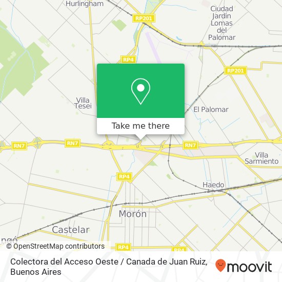 Colectora del Acceso Oeste / Canada de Juan Ruiz map