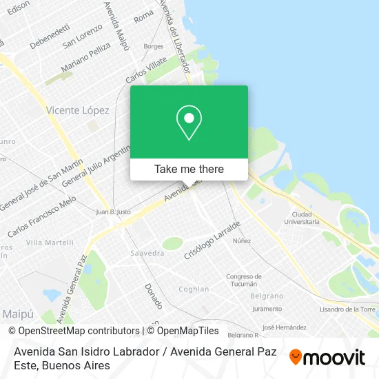 Avenida San Isidro Labrador / Avenida General Paz Este map
