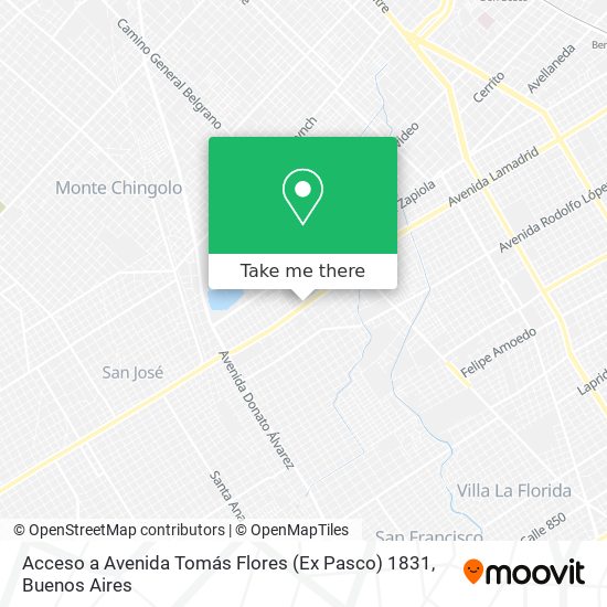 Acceso a Avenida Tomás Flores (Ex Pasco) 1831 map