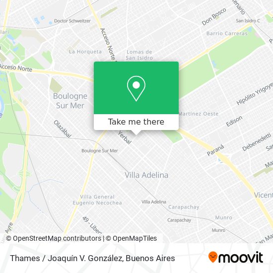 Thames / Joaquín V. González map