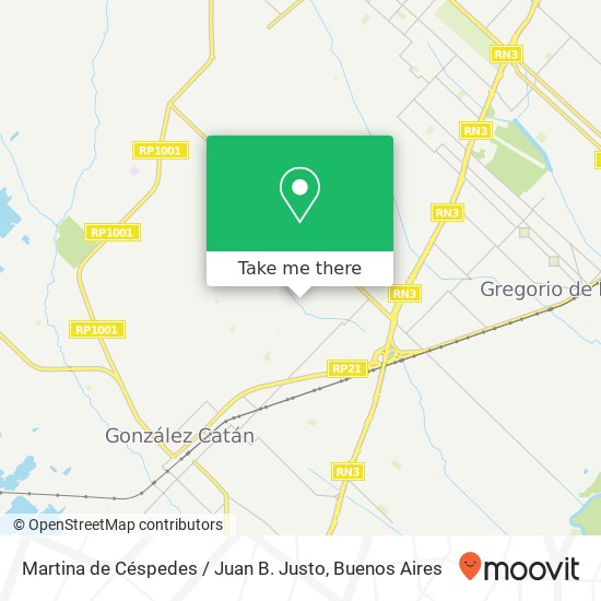 Mapa de Martina de Céspedes / Juan B. Justo