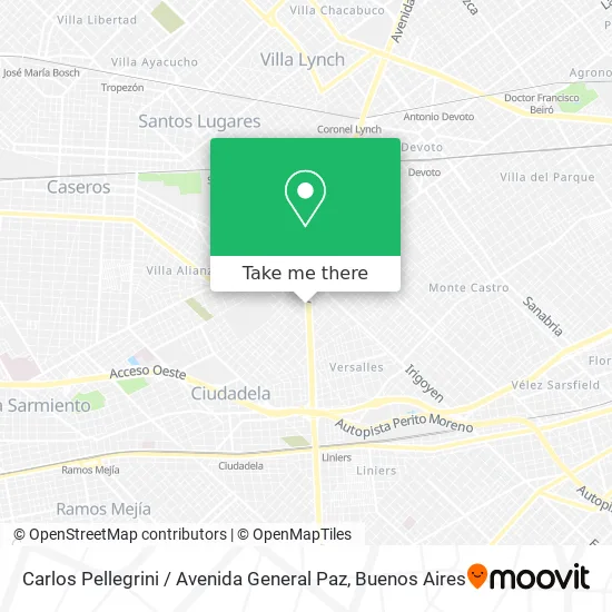 Mapa de Carlos Pellegrini / Avenida General Paz