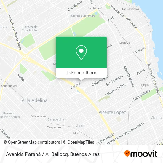 Mapa de Avenida Paraná / A. Bellocq