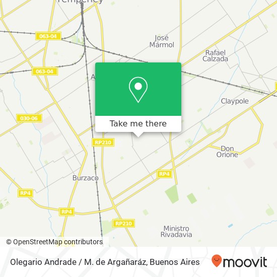 Olegario Andrade / M. de Argañaráz map