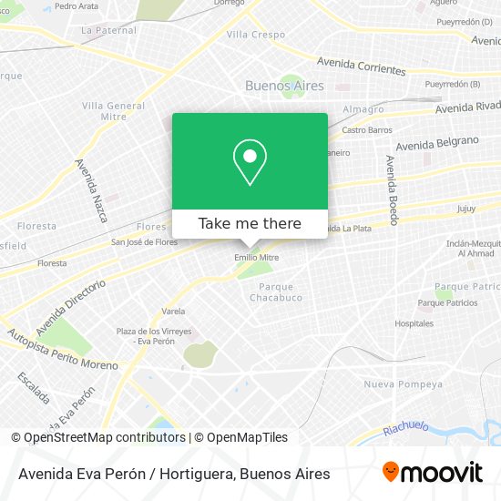 Avenida Eva Perón / Hortiguera map