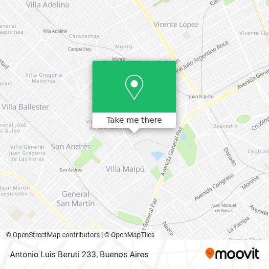 Antonio Luis Beruti 233 map