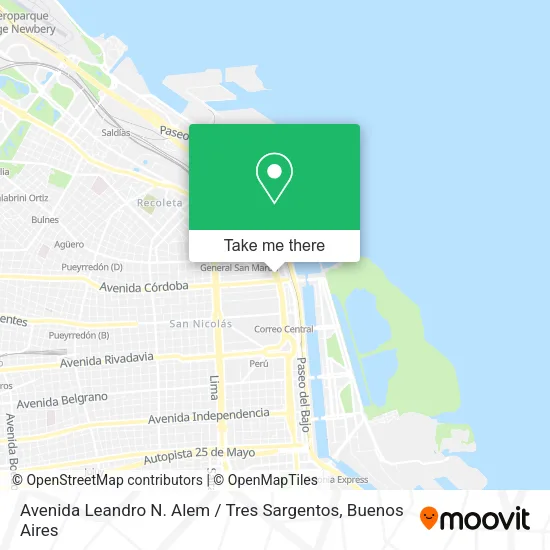 Avenida Leandro N. Alem / Tres Sargentos map