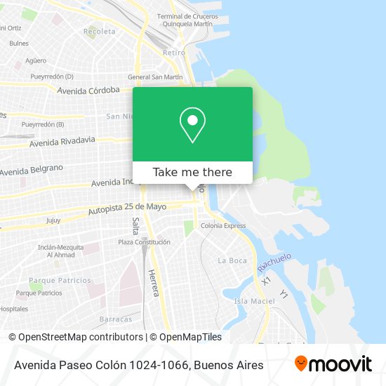 Mapa de Avenida Paseo Colón 1024-1066