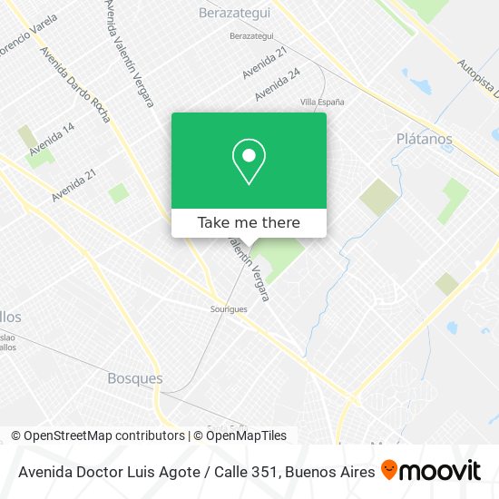Mapa de Avenida Doctor Luis Agote / Calle 351