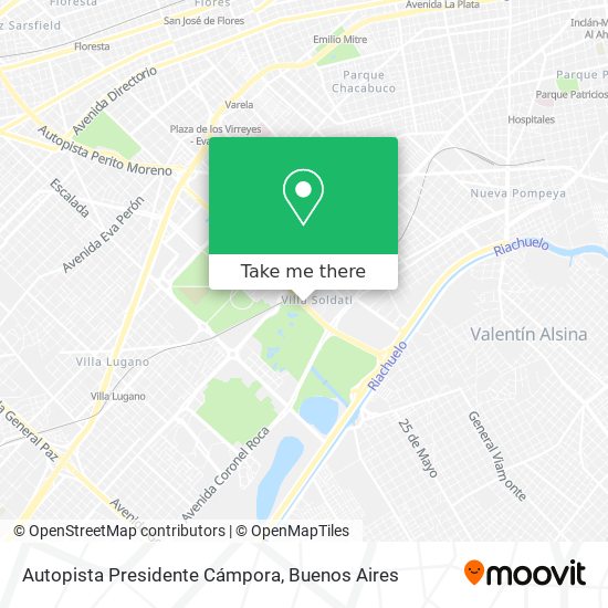 Autopista Presidente Cámpora map