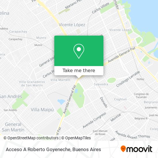 Acceso A Roberto Goyeneche map