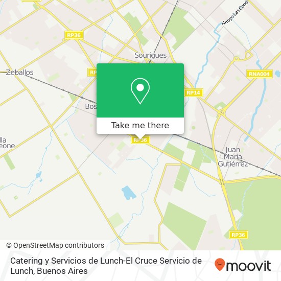 Mapa de Catering y Servicios de Lunch-El Cruce Servicio de Lunch