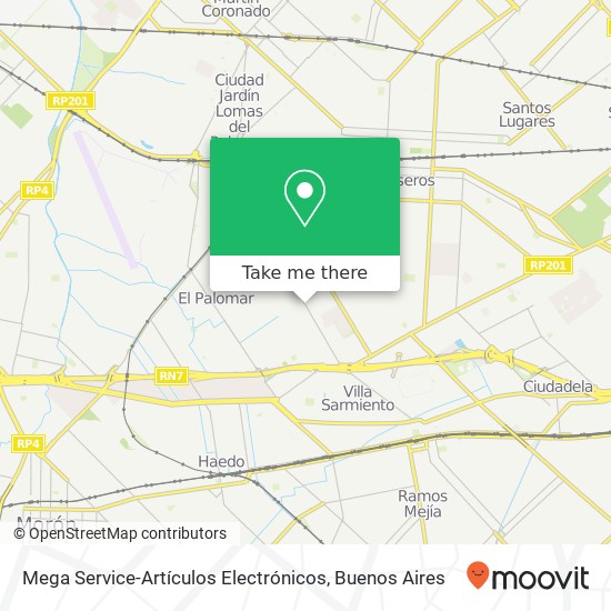 Mapa de Mega Service-Artículos Electrónicos