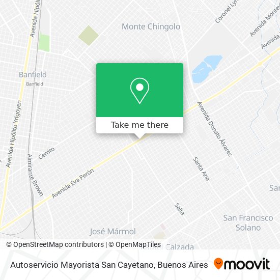 Mapa de Autoservicio Mayorista San Cayetano