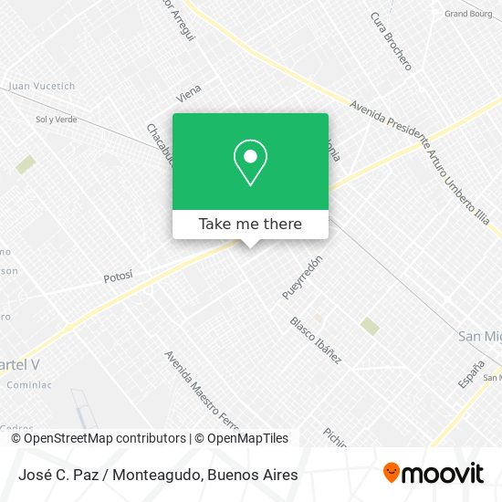 José C. Paz / Monteagudo map