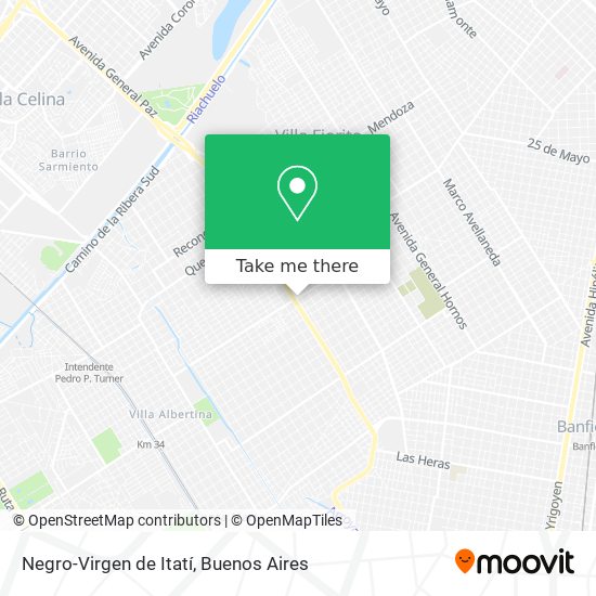 Negro-Virgen de Itatí map