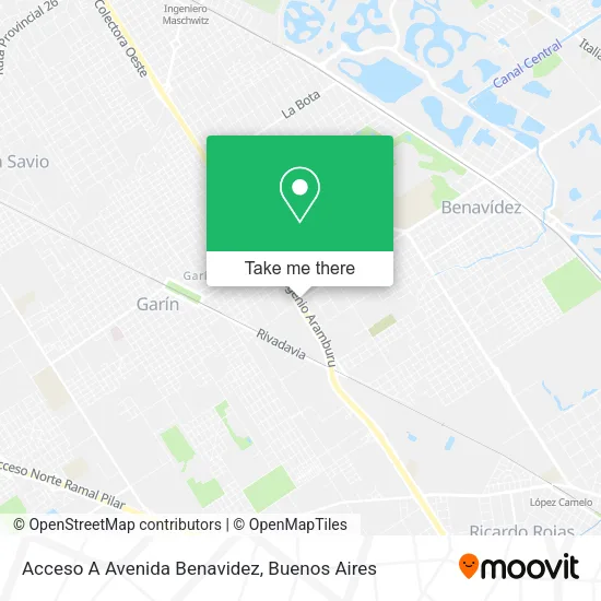 Acceso A Avenida Benavidez map