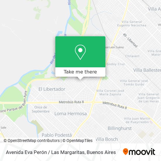 Avenida Eva Perón / Las Margaritas map